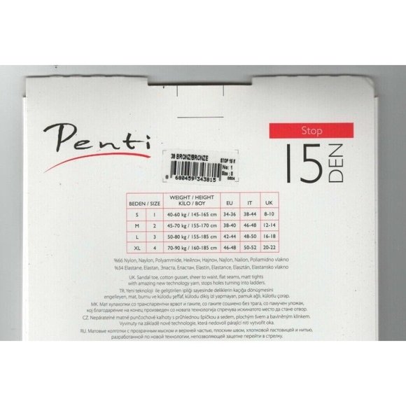 Penti Stop 15 Denier Bronze Small(1) New Tech Yarn Hole Stop Tights 3815 - Picture 3 of 10